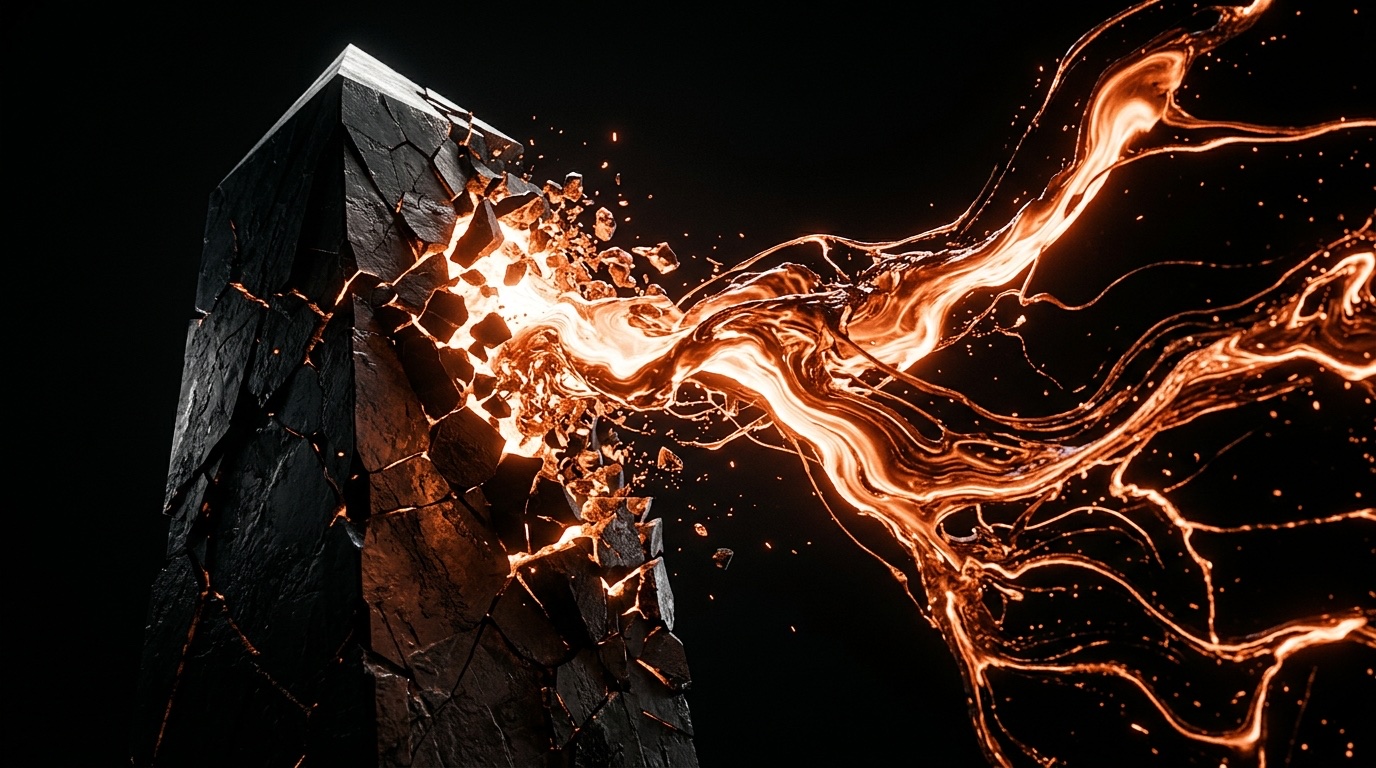 Abstract visualization of AI restructuring the advertising agency business model